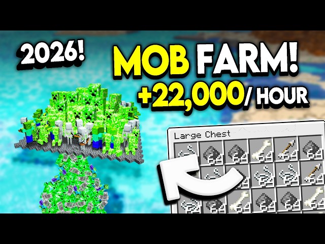15,000 in 15 Minutes! BEST New MOB Farm for Minecraft 1.21/26.1+!