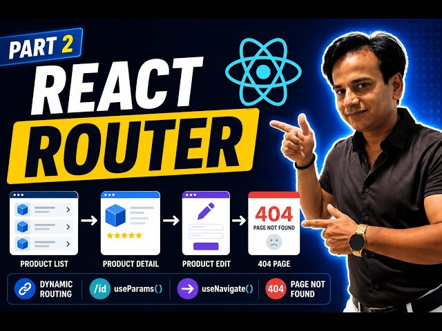 React Router Part 2 | useParams(), useNavigate(), Dynamic Routing & 404 Page