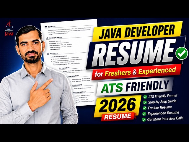 🔥 Java Developer Resume for Freshers & Experienced 2026 | ATS Friendly Resume