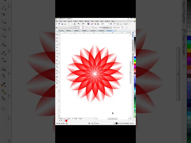 Flower Design in Corel Draw 🌺| CorelDraw X7 Tutorial in Hindi #shorts #coreldraw