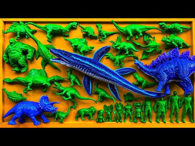 JURASSIC WORLD DINOSAURS:🥚🦖 T-rex, Spinosaurus, Mosasaurus, King Kong, Godzilla, Velociraptor, Hulk