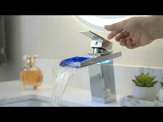 Guest Bath and Kids Bath LED Single Hole Bathroom Sink Faucet