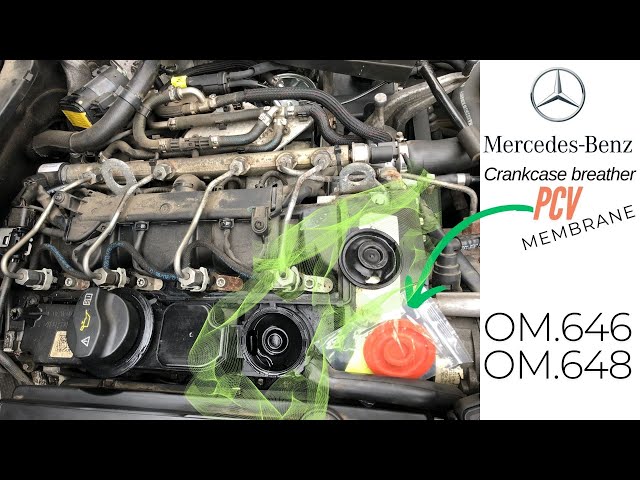 Mercedes C Class W204 OM646 OM648 Change PCV Valve Membran crankcase breather Kurbelwellenentlüftung