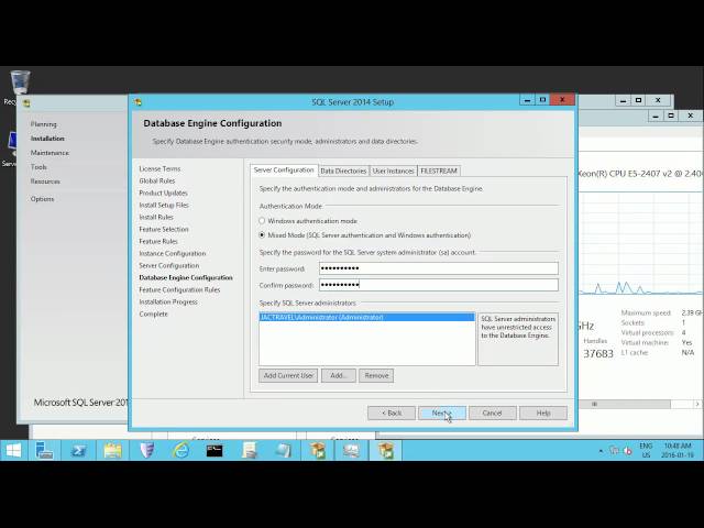 How to install SQL express 2014 on Windows 2012 R2
