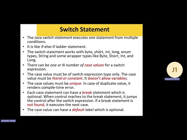 JAVA IF-ELSE-SWITCH - SELECTION STATEMENTS
