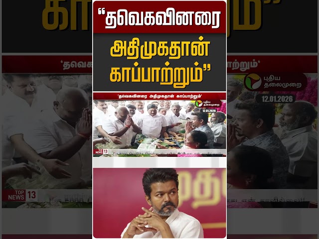 "தவெகவினரை அதிமுகதான் காப்பாற்றும்"  | RB Udayakumar | TVK Vijay