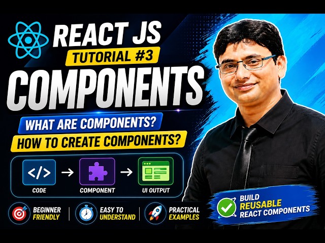 React JS Tutorial 3 | What is a Component? Create Components Step by Step