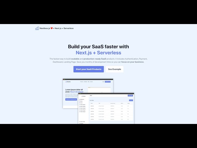 Responsive Landing Page Demo with React, TypeScript and Tailwind CSS - Nextless JS