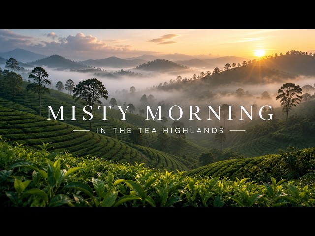 A Misty Morning in the Tea Highlands | Peaceful 4K Nature