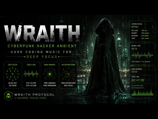 WRAITH | Cyberpunk Hacker Ambient | Dark Coding Music for Deep Focus
