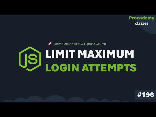 Limit Maximum Login Attempts in Express | Complete Node JS + Express Course | Part #196