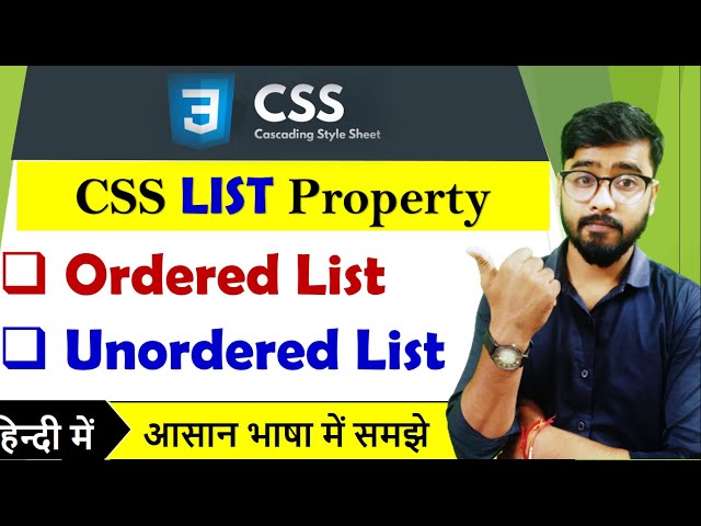 CSS List-Style Tutorial in Hindi | CSS List Position | CSS Tutorial for Beginners in [Hindi]