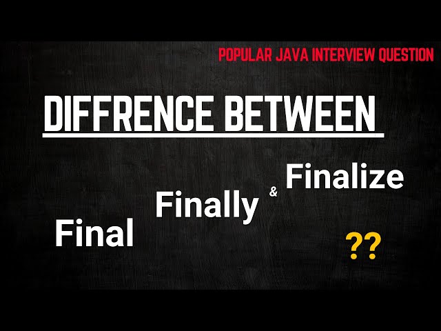 final, finally, and finalize Explained | Java Interview Questions 2024 | Important