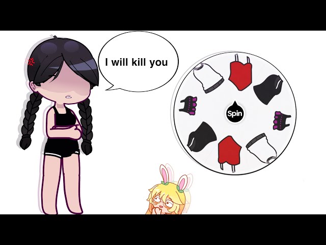 Wednesday outfit by random wheel generator? And this Is  how it turned out 😰😱 ( gacha club )