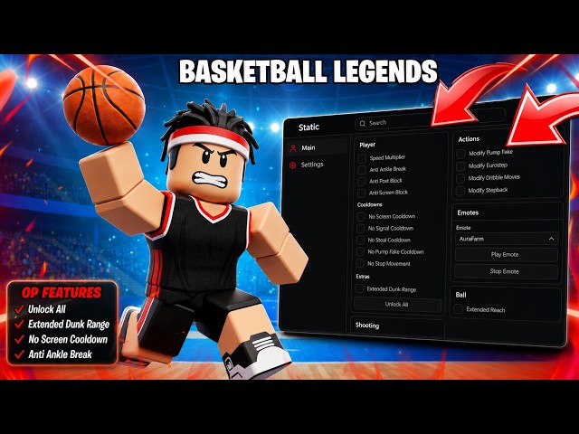 Best Basketball Legends Script | Unlock All, Modifiers, and More!