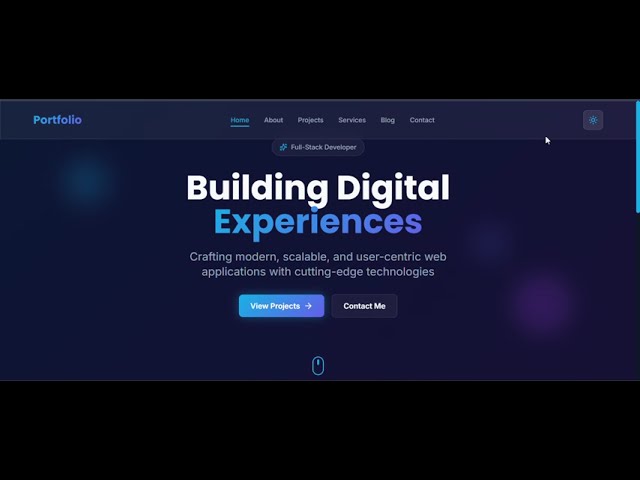 Modern Portfolio Website Frontend | React + Tailwind + Framer Motion | UI/UX Showcase