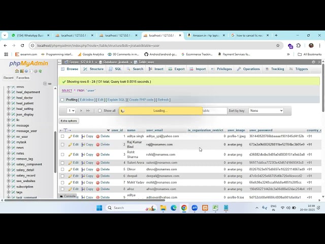 How to create table in MYSQL using phpMyAdmin