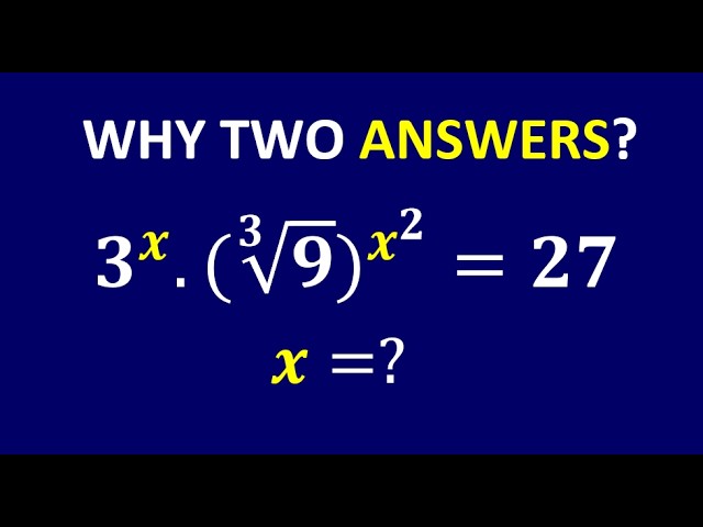 How To Solve Exponential  | Can You Solve This Exponential Equation? There Are 2 Answers