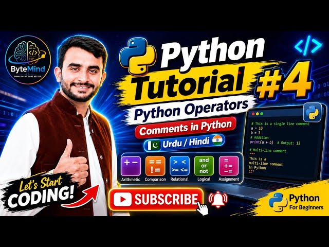 Tutorial #4 | Python Operators, Division & Comments for Beginner | Zero Se Python Sekhein Urdu/Hindi