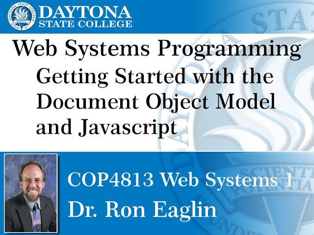 Web Systems Programming - Getting started with Document Object Model and JavaScript