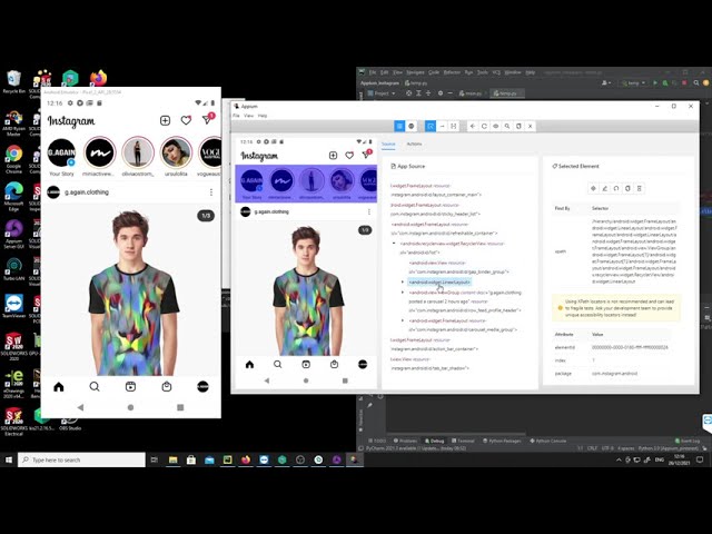 Automating Instagram using Appium with python