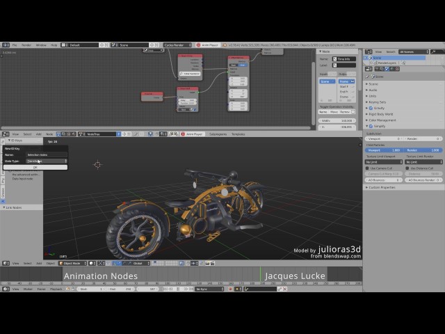 Playing with Falloffs and ID Keys in Animation Nodes (work in progress)