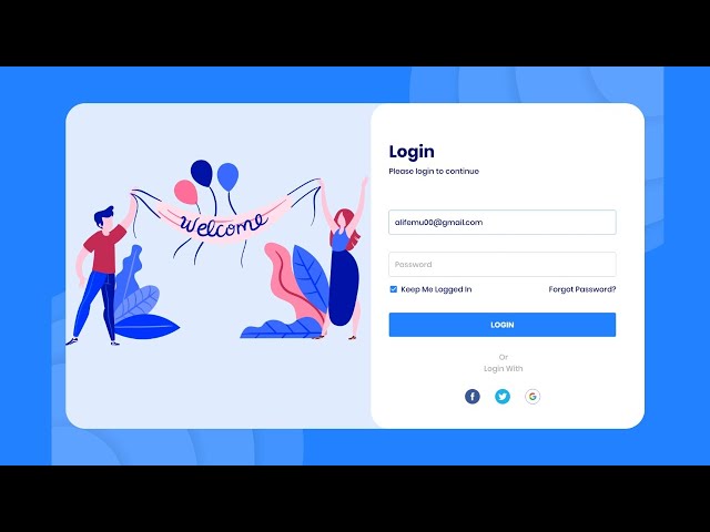 Create an Animated Login Form using HTML & CSS  | login page html css