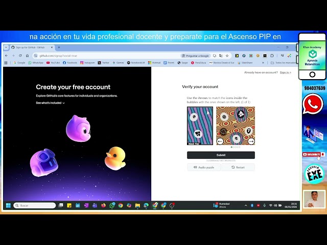 CREATE UNA CUENTA EN GITHUB