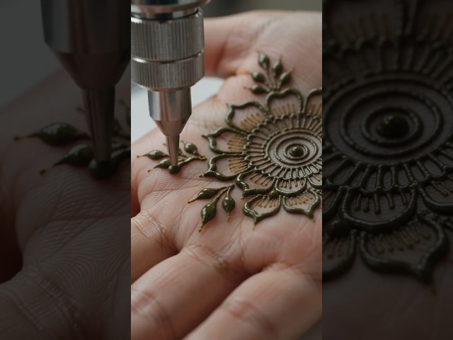 AI Machine Makes Perfect Mehndi in Seconds! 🤖✨ | Futuristic Mehndi Design #artificialintelligenc