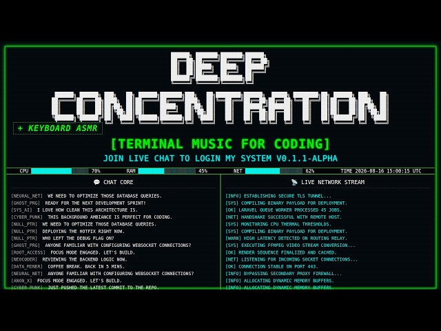 Cyberpunk Deep Work Music – Debugging Session for Flow State