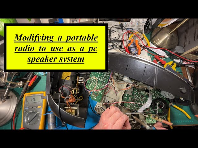 Modifying a Sanyo portable radio for pc speaker use