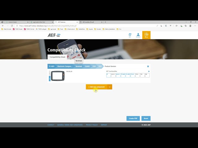 Searching functionalities in the AEF ISOBUS Database