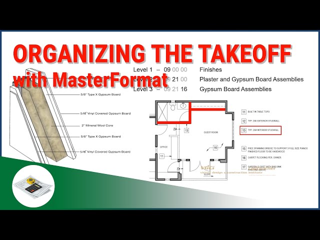 Learn Construction Estimating - Organizing the Takeoff with MasterFormat