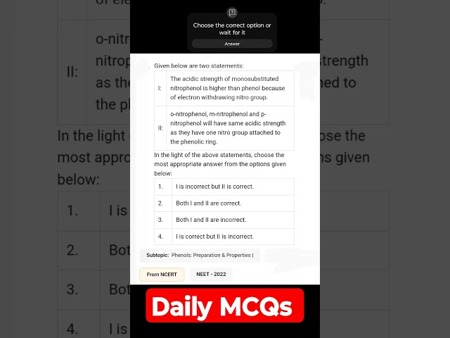 Daily MCQs #ncert #neet #jee #chemistry #pyq