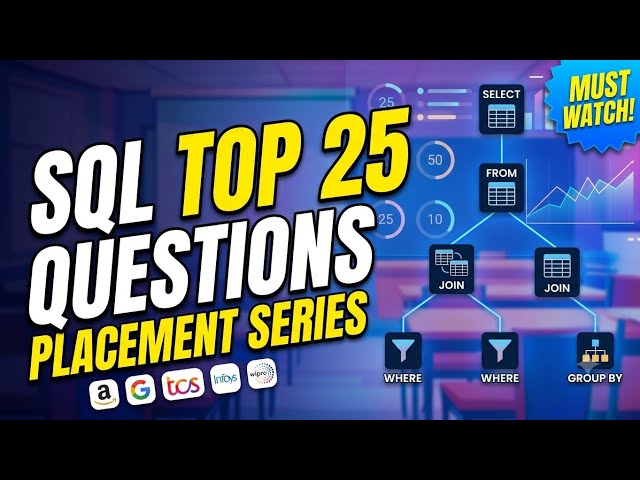 SQL TOP 25 QUESTIONS | Crack Placement Interviews part 1 | SQL interview question