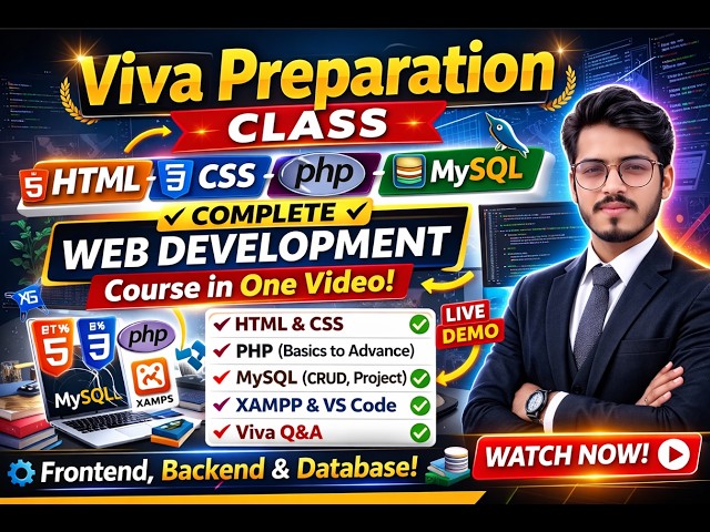 Viva Preparation Class – Complete frontend & backend & database Prototype in HTML, CSS, PHP & MySQL