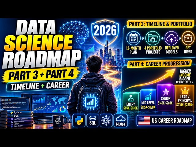 How to Become a Data Scientist in 2026 | 12-Month Roadmap, Portfolio & Salary (Part 3 + 4)