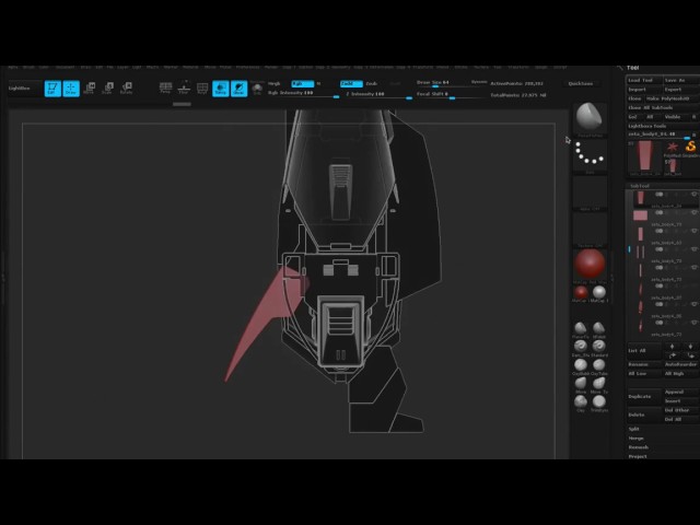 Zbrush Gundam Hard Surface Modeling Clip 01 by SOPP - Zeta Gundam's Leg parts