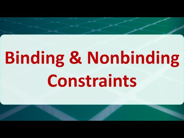 Operations Research 03E: Binding & Nonbinding Constraints