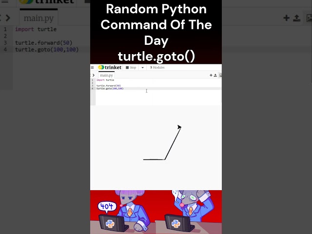 Random Python Command Of The Day, turtle.goto() #coding #python #programming