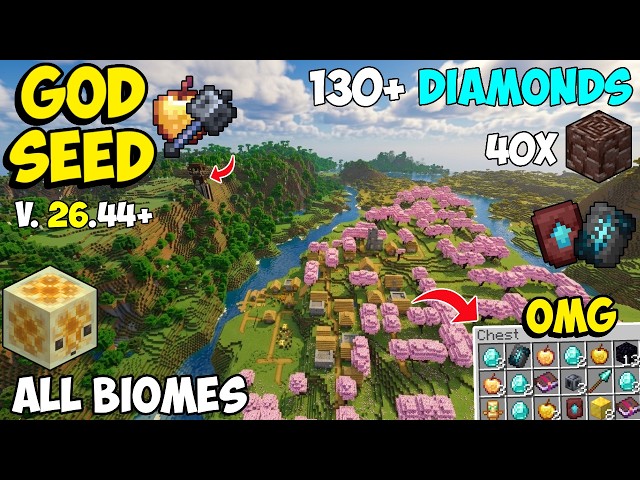 🔥Ultimate [God Seed] For Minecraft 26.44 Bedrock & PE | Five Blacksmith Village | All Biomes Seed