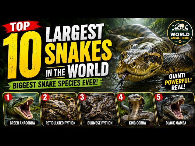 Top 10 Largest Snakes in the World 🐍 | Biggest Snake Species Ever Discovered