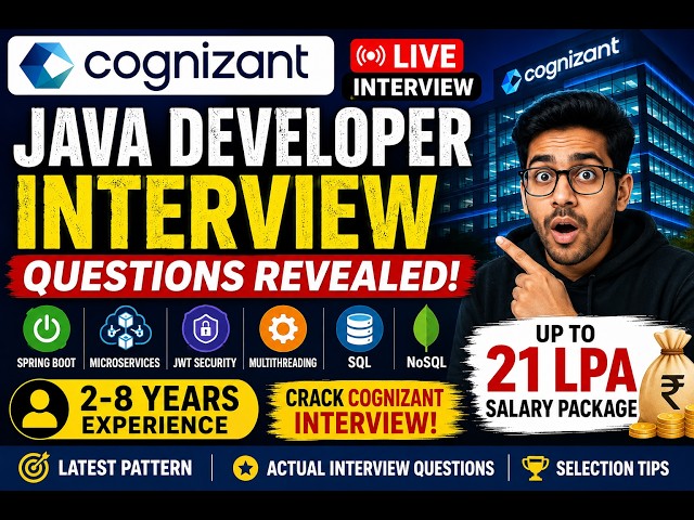 🚨 Cognizant Java Interview 2026 | Spring Boot | JWT Security | Microservices | SQL
