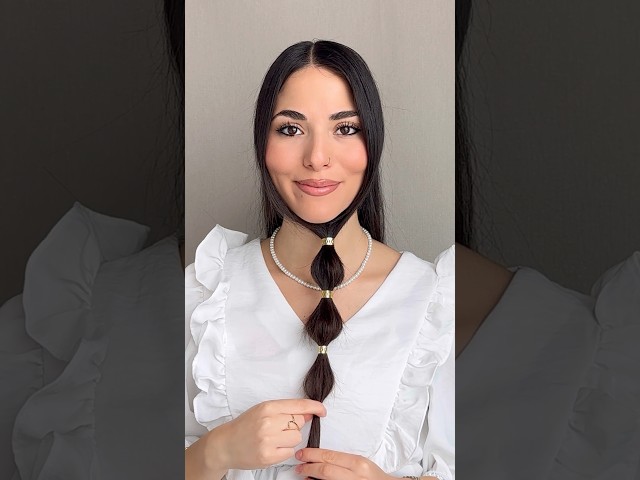 Cute easy hairstyles for medium, long hair 🤍✨ #hairtyles #hairtok #hair #explorepage #shorts