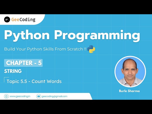 5.5 – String Program: Count Words Without Built-in Functions | Python Programming – New Series