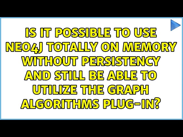 Is it possible to use neo4j totally on memory without persistency and still be able to utilize...