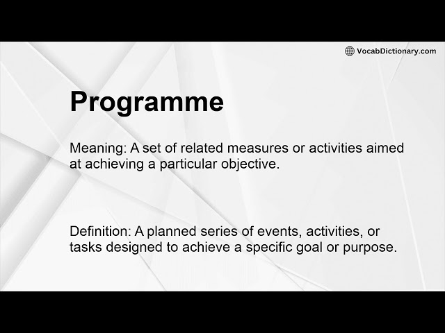 Programme Meaning