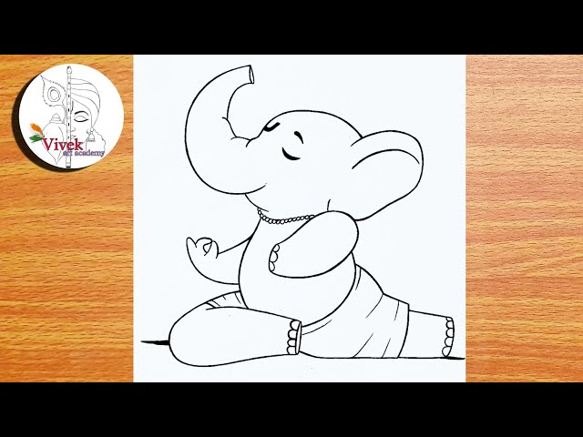 How to Draw Ganpati Bappa doing Yoga | Easy Drawing | Ganesh Ji Drawing