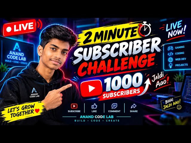 🚨 LIVE NOW! 1–2 MINUTE SUBSCRIBER CHALLENGE 🔥 1000 SUBSCRIBERS TARGET! Jaldi Aao 🚀 #Live  #Shorts