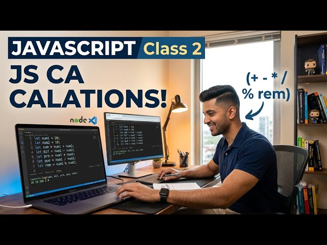 JavaScript Class 2: Calculations Using let Variable! (Math Operators) ~ QA Vinay 23